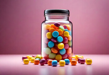 jar full of candy in minimal style