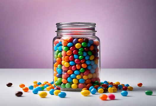 jar full of candy in minimal style