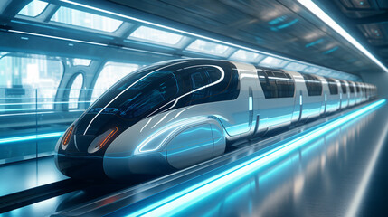futuristic bullet train - obrazy, fototapety, plakaty