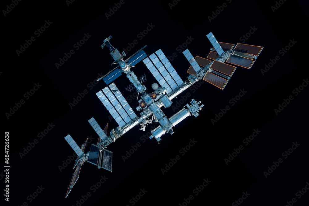 Canvas Prints iss above the surface of planet earth. elements of this image furnished by nasa
