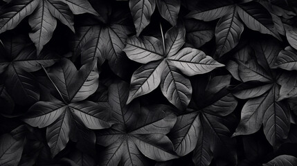 black leaves background. Generative AI.