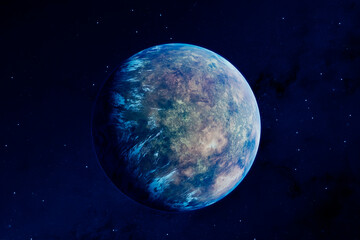 Obraz premium An exoplanet similar to Earth. Elements of this image furnished by NASA
