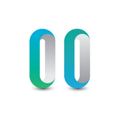Modern 3d gradation logo vector icon, alphabet o