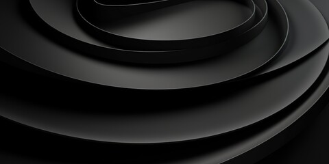 Abstract minimalist background with black matt rings. Generative AI. - obrazy, fototapety, plakaty