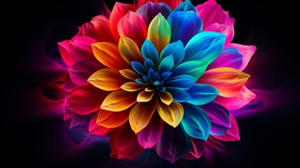 Aidi animal neon Color AI Generated pictures