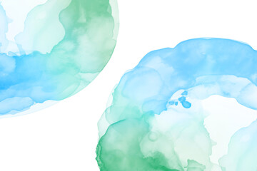 Abstract green and blue watercolor background, shape, design element. Colorful hand painted texture. abstract splash background
