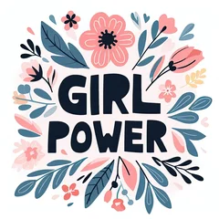 Foto op Aluminium Blossoming Empowerment Floral Girl Power Design © JCIPhoto