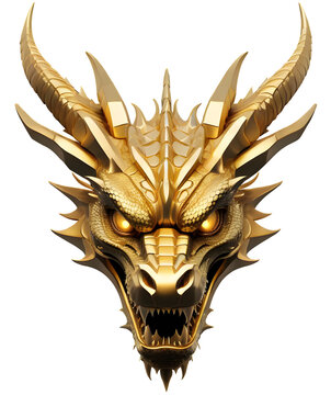 Golden 3D dragon