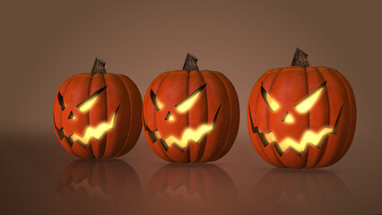 Halloween Jack-o'-lantern background with pumpkins
