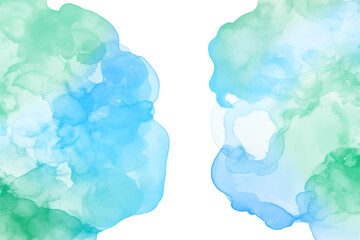 Abstract green and blue watercolor background, shape, design element. Colorful hand painted texture. abstract splash background