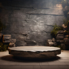 Stone podium for product placement