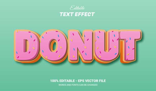 donut 3d editable text effect