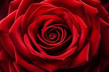 Close-up of a Fully Bloomed Red Rose, Red Rose Close-up, Generative AI