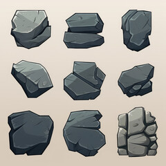 2D stone vector