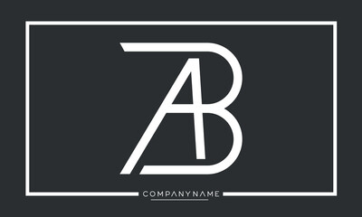 BA or AB Alphabet Letters Logo Monogram