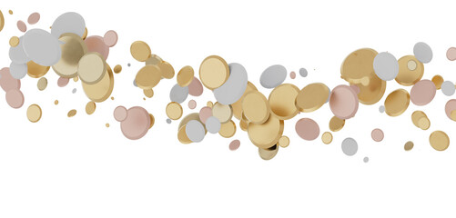Sparkling Jubilation: Breathtaking 3D Illustration of Sparkling gold Confetti Celebration