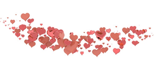 hearts isolated on transparent background. Valentine’s day design.