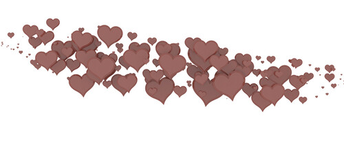 hearts on a pink background. 3d render illustration for advertising. Valentine's Day.