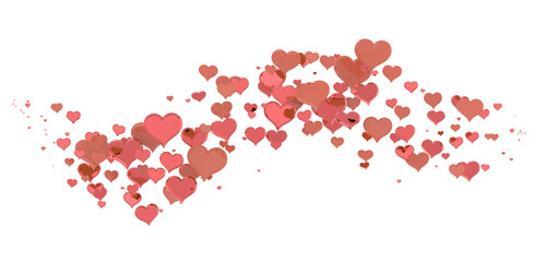 hearts isolated on transparent background. Valentine’s day design.