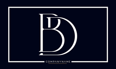 Alphabet Letters BD or DB Logo Monogram