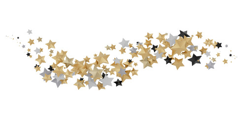 XMAS stars background, sparkle lights confetti falling. magic shining Flying christmas stars on night