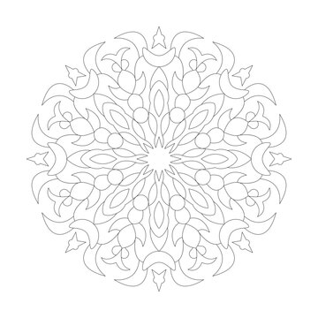 Mandala Floral Simple design Coloring book page vector file