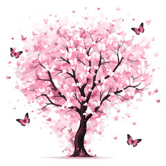 Fototapeta premium Cherry Blossom Tree Illustrations Clipart
