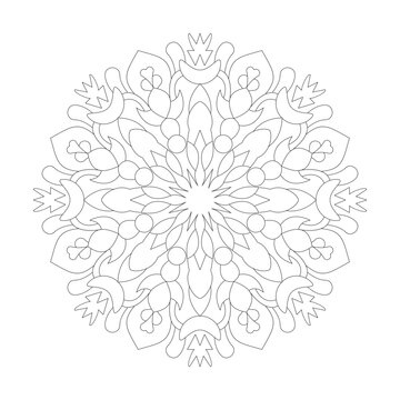 Mandala Flower Simple design Coloring book page vector file