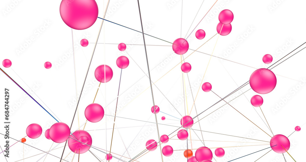 Fototapete abstract technology futuristic network - fantasy plexus background. 3d rendering