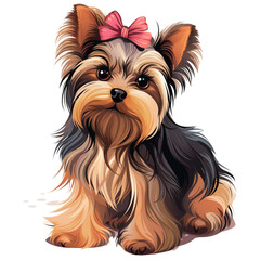 Adorable Yorkshire Terrier Dog Clipart