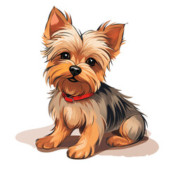 Adorable Yorkshire Terrier Dog Clipart
