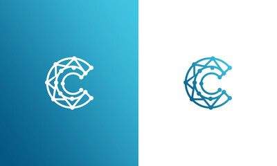 initial c technology logo design vector collection - obrazy, fototapety, plakaty