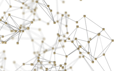 Abstract digital background of points and lines. Glowing plexus. Big data. Network or connection.