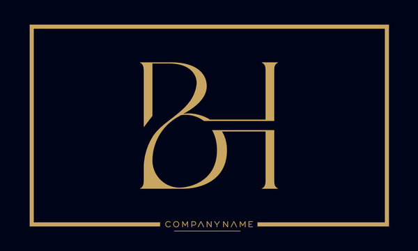 Alphabet Letters BH or HB Logo Monogram