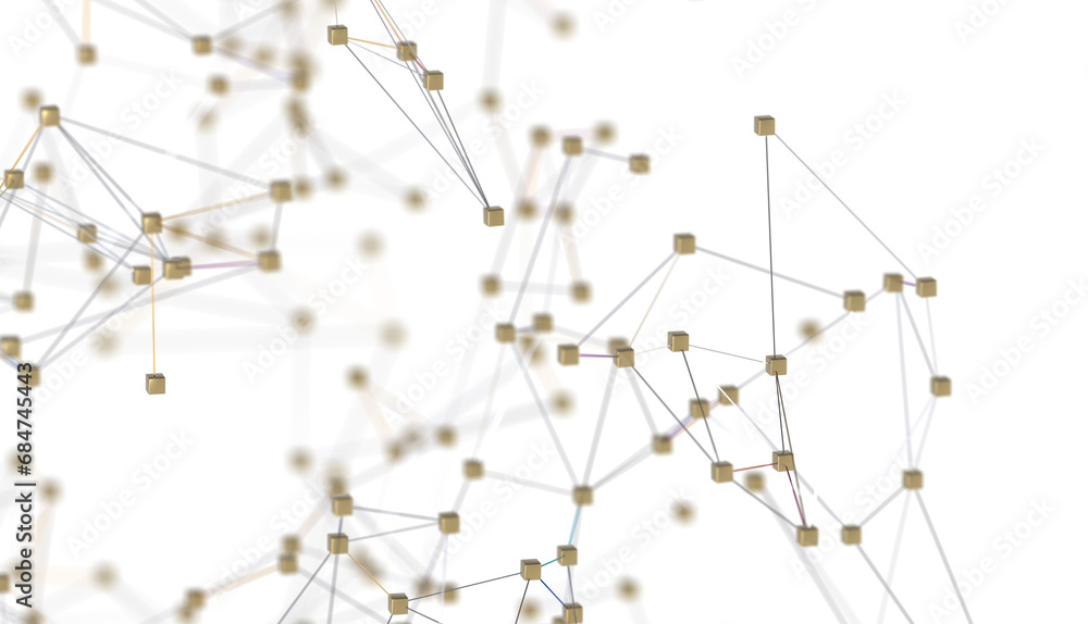 Poster Abstract digital background of points and lines. Glowing plexus. Big data. Network or connection.