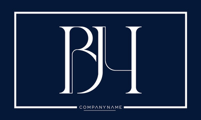 Alphabet Letters BH or HB Logo Monogram