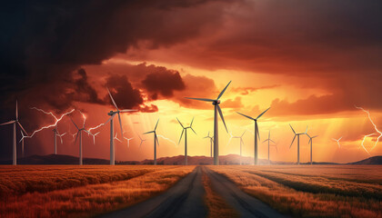 Obraz premium Wind Farm Management, Manages and maintains wind farms for energy production