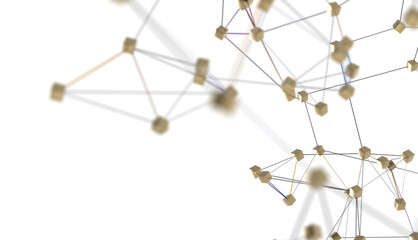 Abstract technology futuristic network - fantasy plexus background. 3D rendering