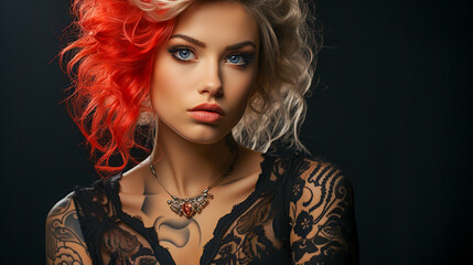 Fototapeta premium portrait of a woman with red hair