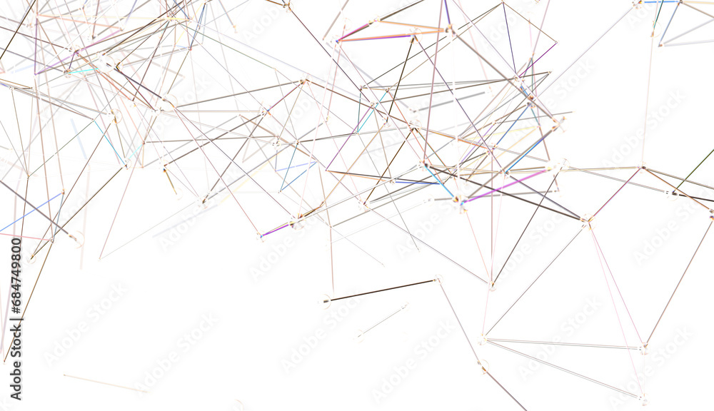 Poster Falling cyber particles. Big data stream. 3d