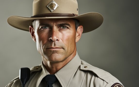 the formidable male portrait of the sheriff