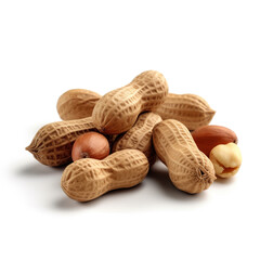 Peanuts isolated on white background
