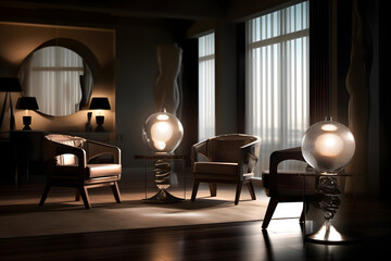 Elegante Einrichtung und Interior Design in moderner Wohnung 