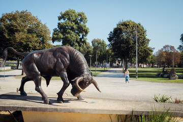 Bull statue, France