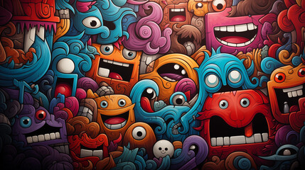 Colorful Monster Mural