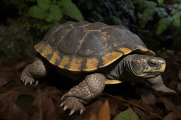 The Land turtle in its natural environment. Neural network AI generated art