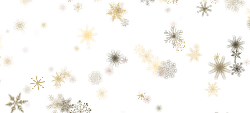 Glistening Snow Shower: Striking 3D Illustration Showcasing Falling Holiday Snowflakes