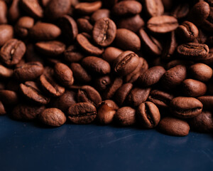 Roasted coffee beans prepared for grinding and sale to the public