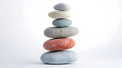 Fototapeta na wymiar Sea stones stand on top of each other as a concept of harmony