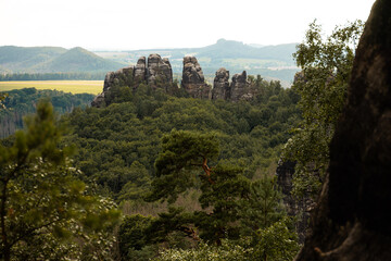 Landschaft in der Sächsischen Schweiz Nationalpark in Sachsen Deutschland